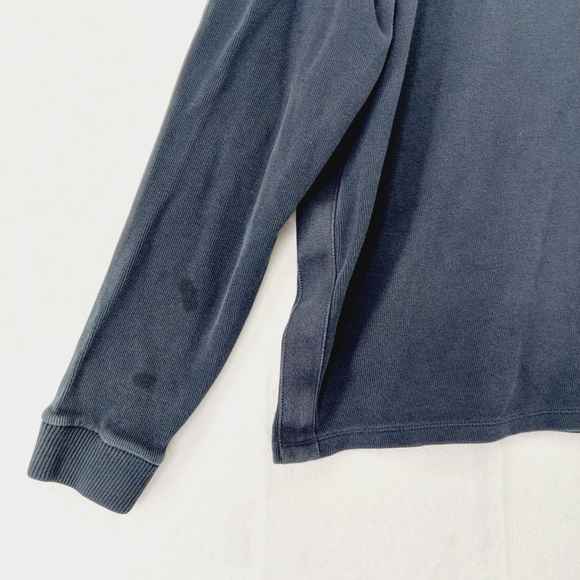 Hugo Boss Piceno 27 Knit 1/4 Button Neck Sweater Black Blue Pull Over Top P2253 - Picture 3 of 10